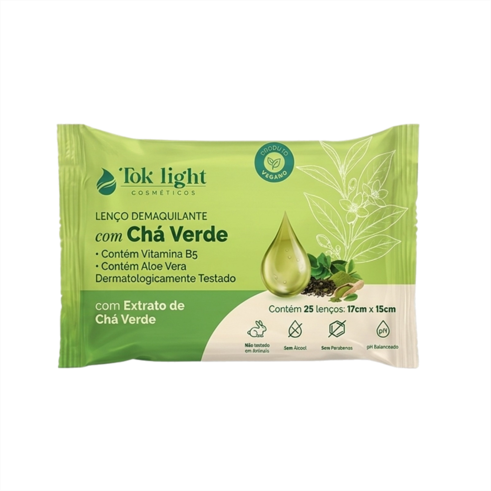 Lenço demaquilante Tok Light com Chá Verde